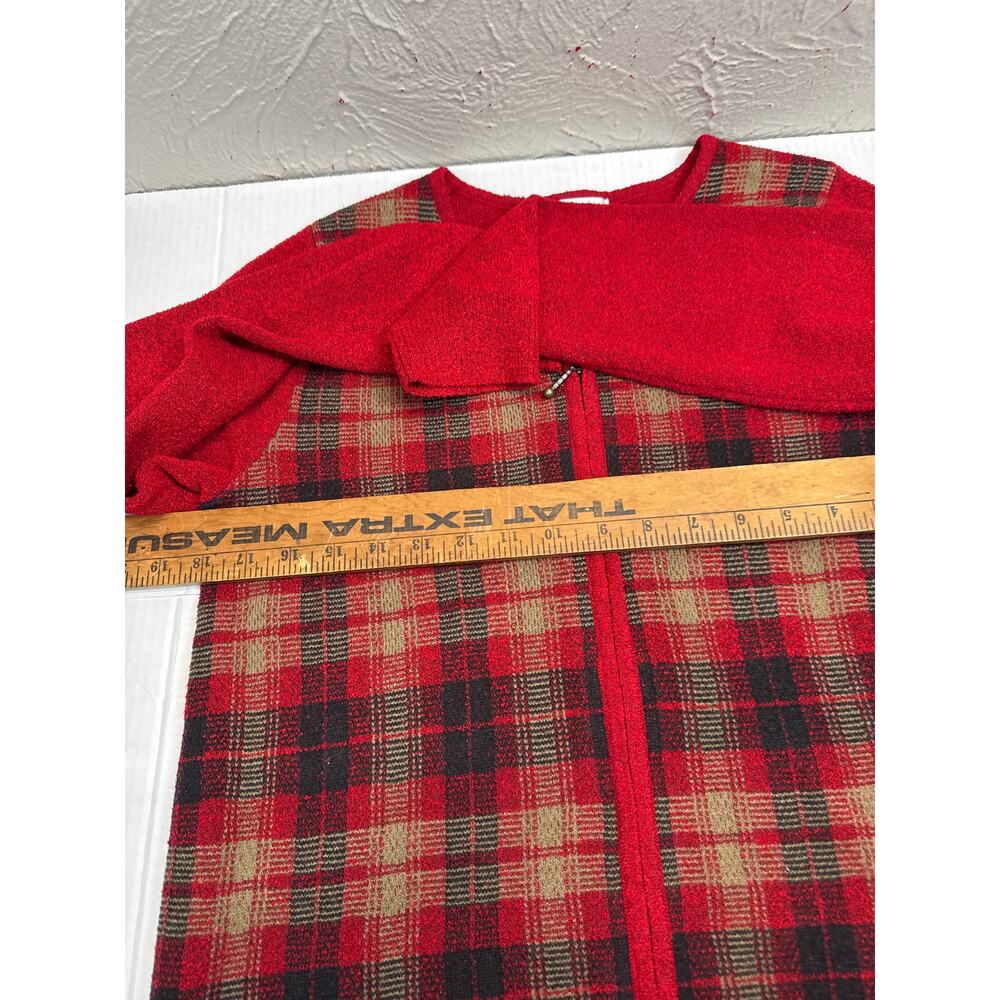 Christopher &‎ Banks Women's Long Sleeve Zip-Front Sweater Red Tan Black Small - Picture 5 of 5